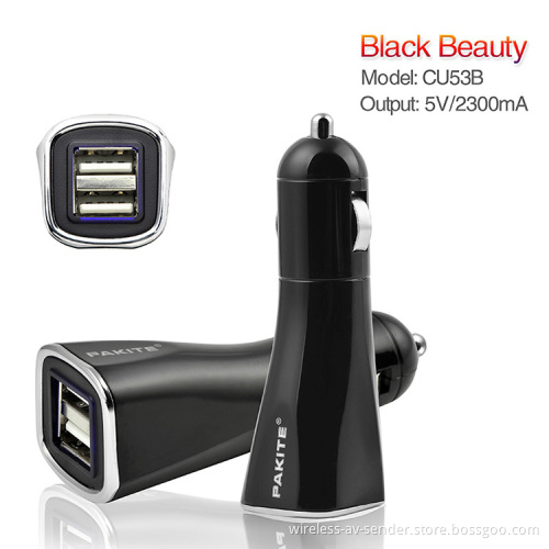 PAKITE 2300mA DUAL USB PORT CAR CHARGER
